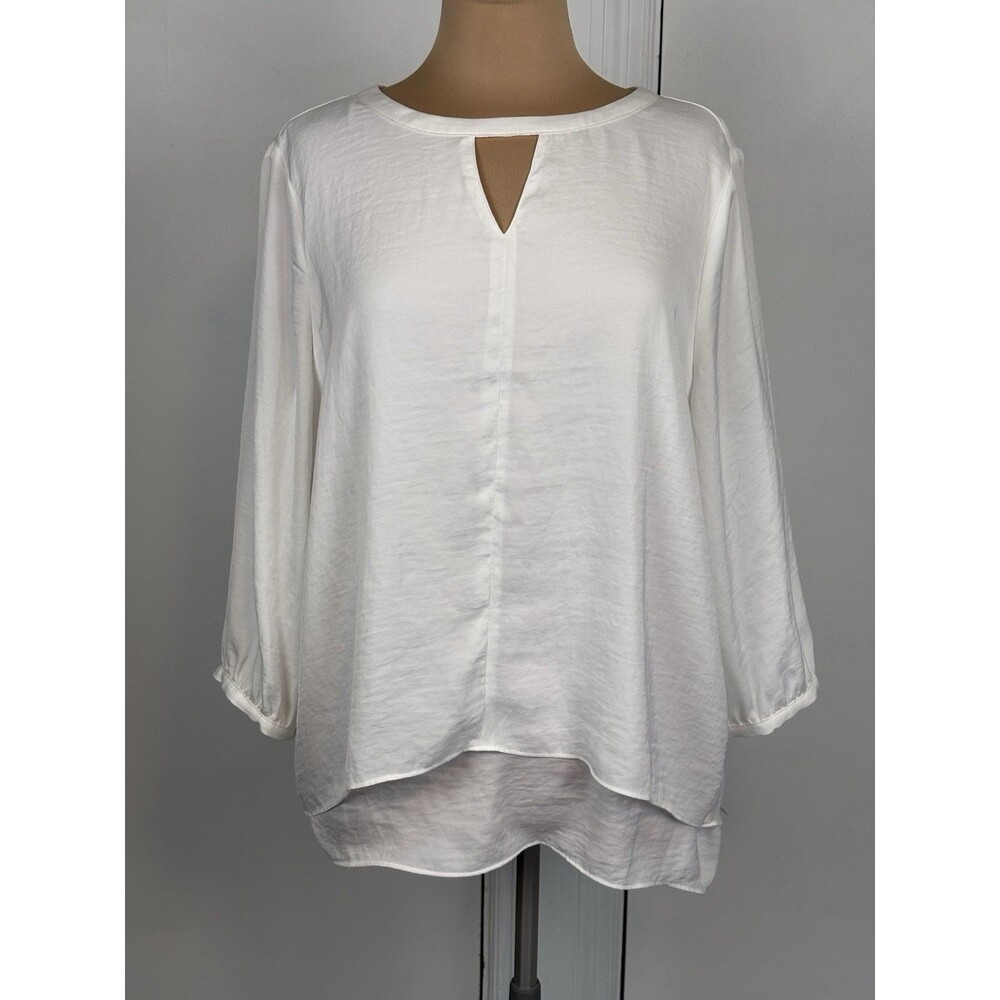 Chicos Women’s White Balloon 3/4 Length Sleeve Top 2